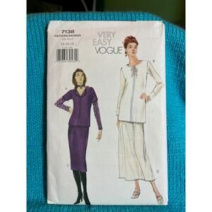 Vogue sewing pattern 7138 suit jacket skirt 14 16 18